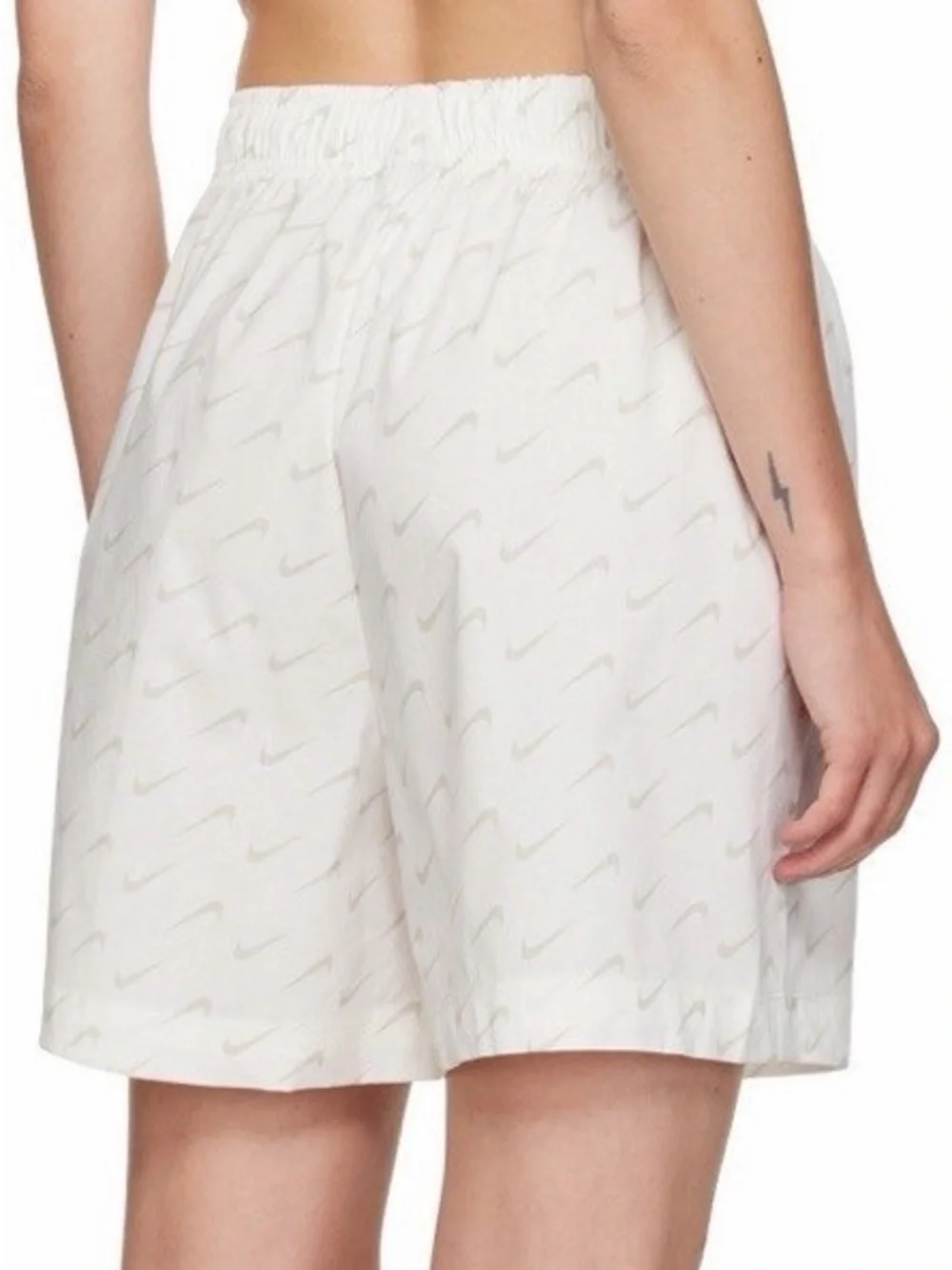 Nike White Elastic-Waist Casual Shorts